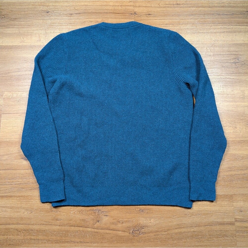 Bonobos Extra Fine Merino Wool Pullover Crewneck Sweater Mens Large Teal Classic - Picture 4 of 10